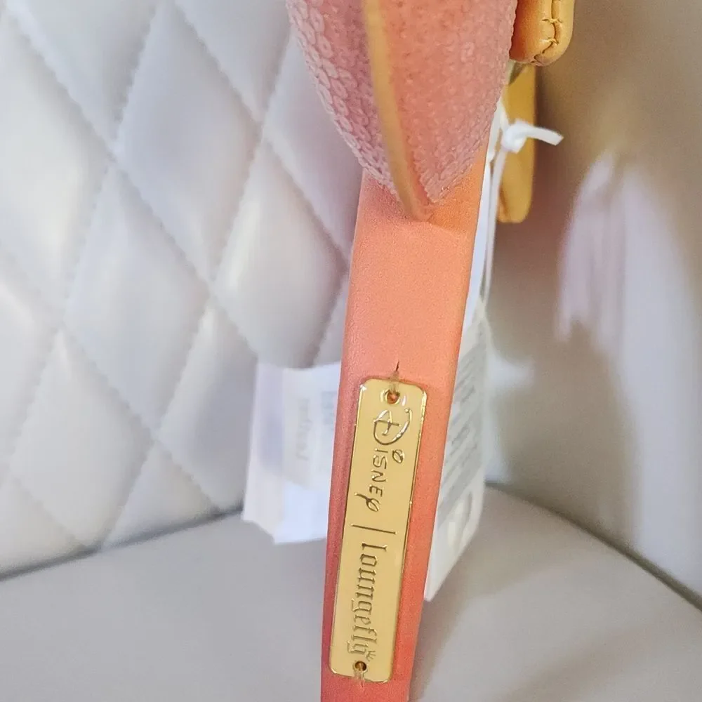 Disney Loungefly Peach and Gold Sequin Headband Ears